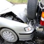 Two cars crashed in an accident